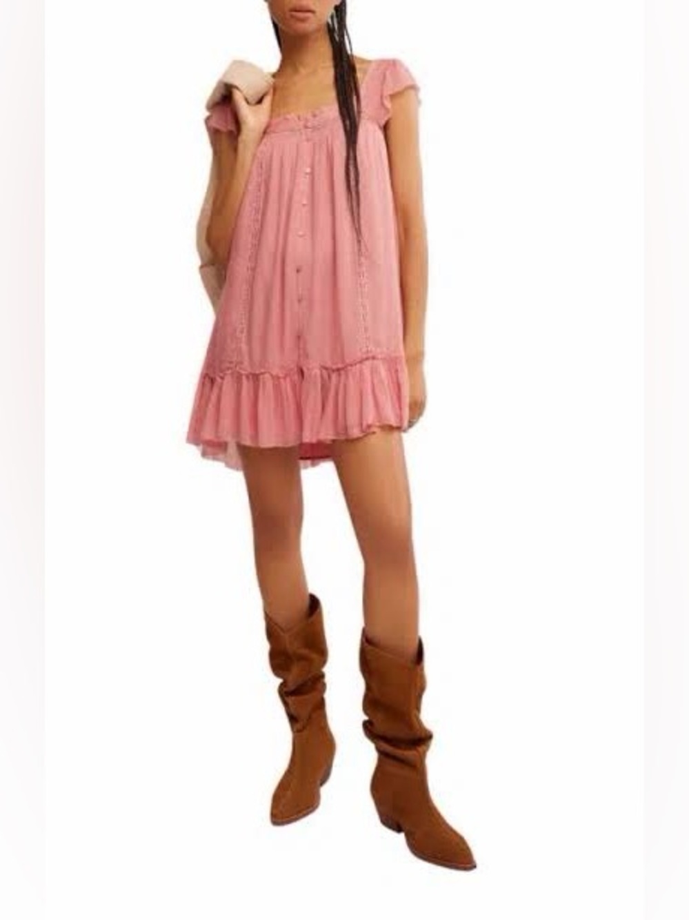 Free People Olivia Pink Rose Dress - New